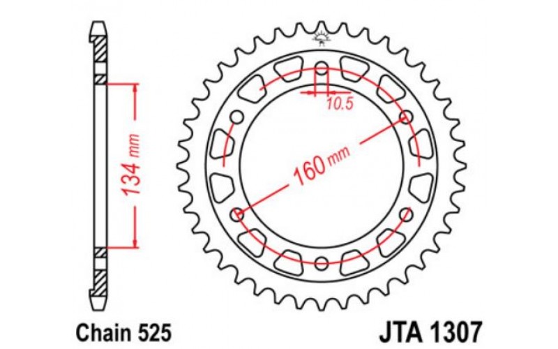 JT звезда задняя JTA1307