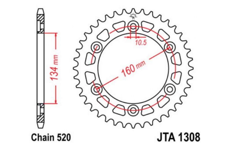 JT звезда задняя JTA1308
