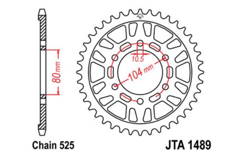 JT звезда задняя JTA1489