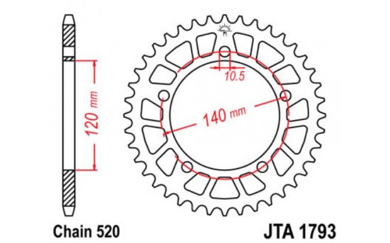 JT звезда задняя JTA1793