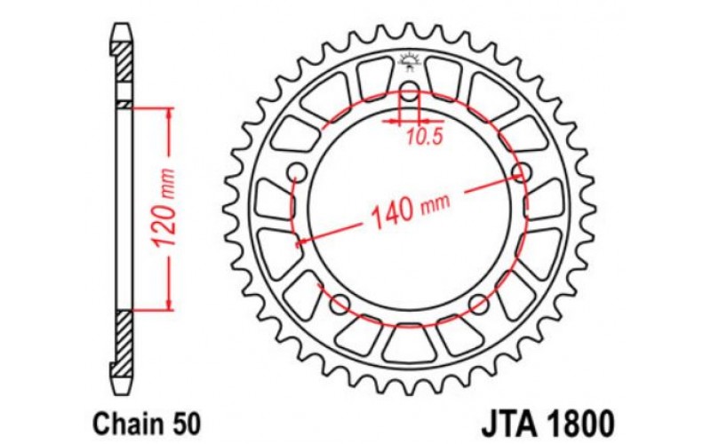 JT звезда задняя JTA1800