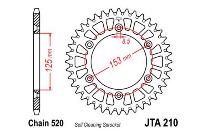 JT звезда задняя JTA210