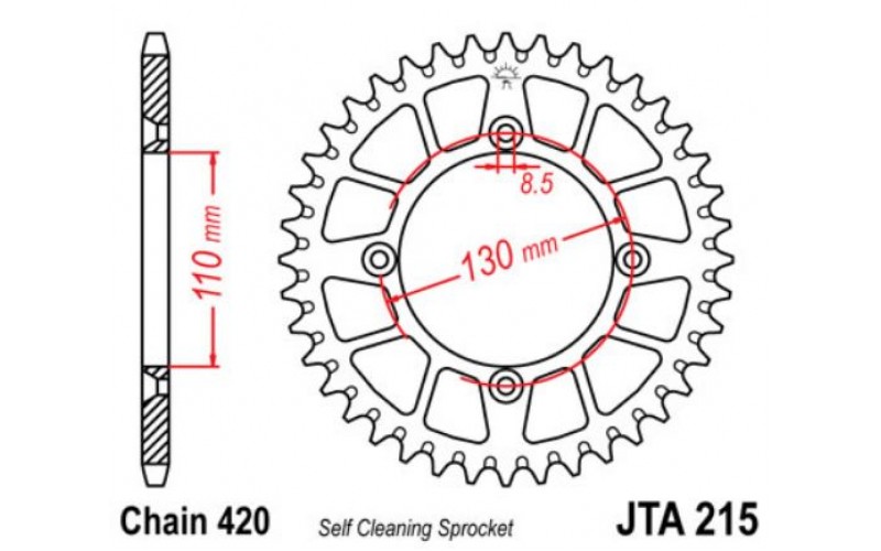 JT звезда задняя JTA215