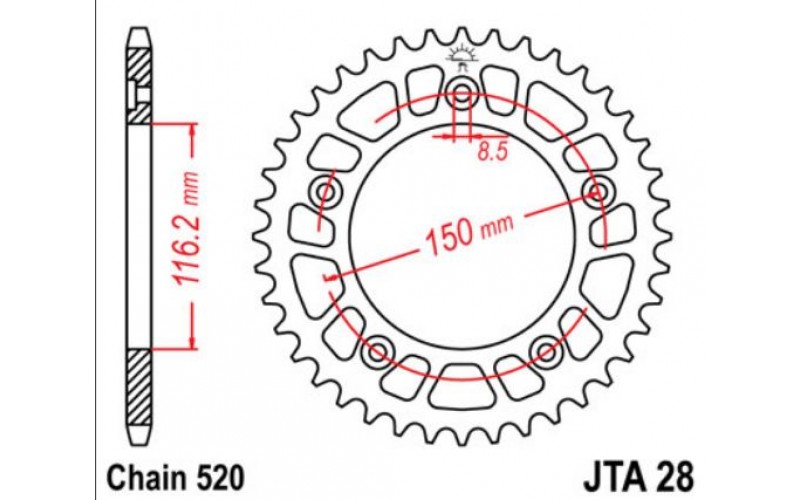 JT звезда задняя JTA28