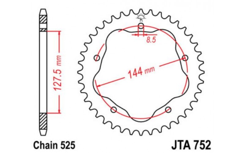JT звезда задняя JTA752