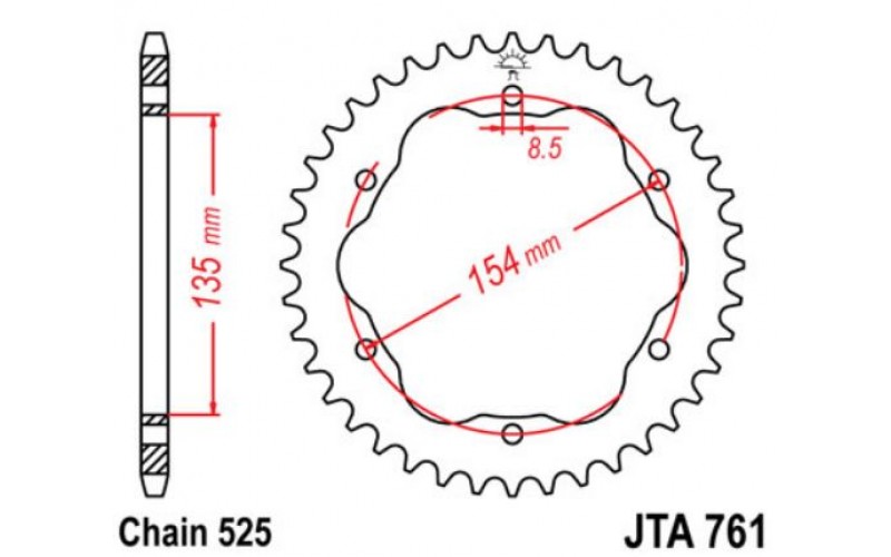 JT звезда задняя JTA761