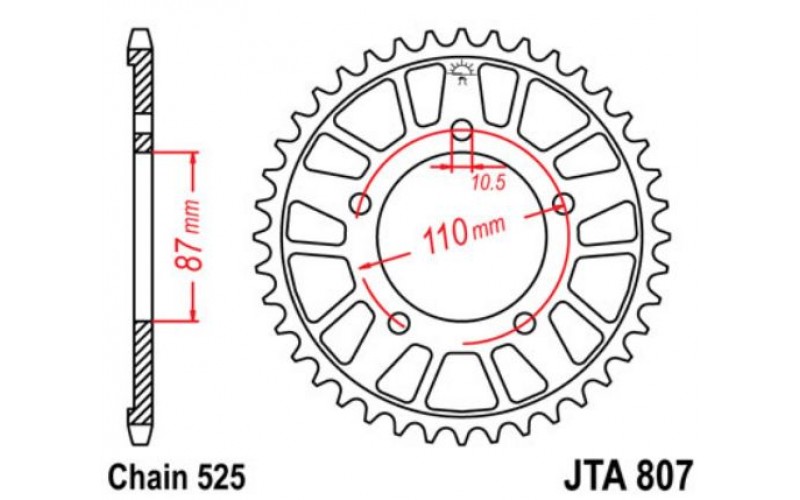 JT звезда задняя JTA807