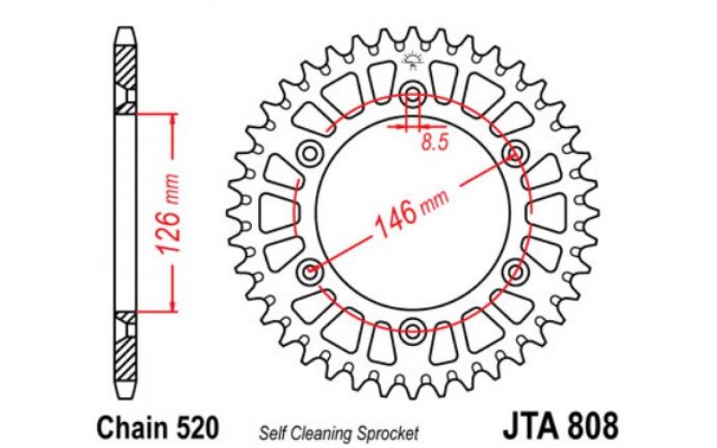 JT звезда задняя JTA808