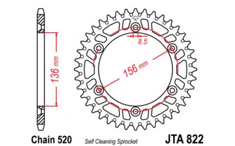 JT звезда задняя JTA822
