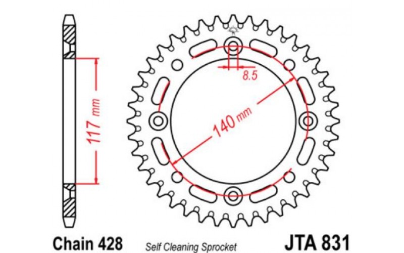 JT звезда задняя JTA831