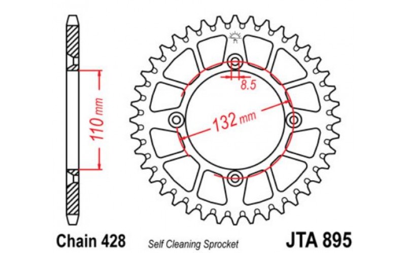 JT звезда задняя JTA895