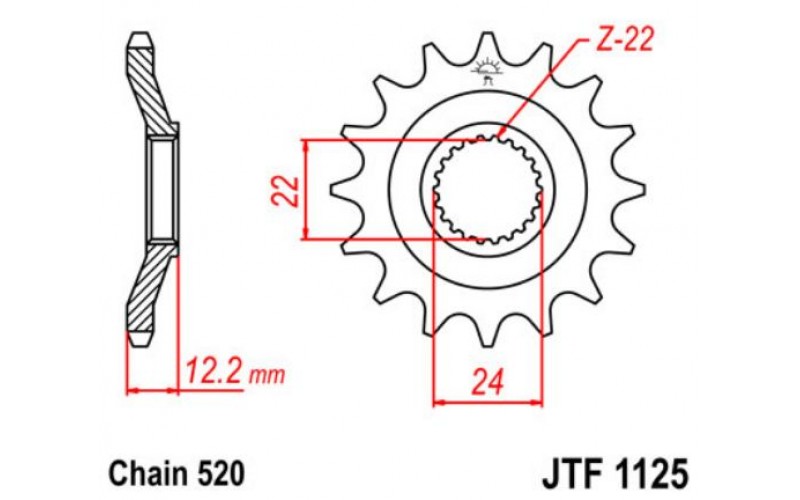 JT звезда передняя JTF1125