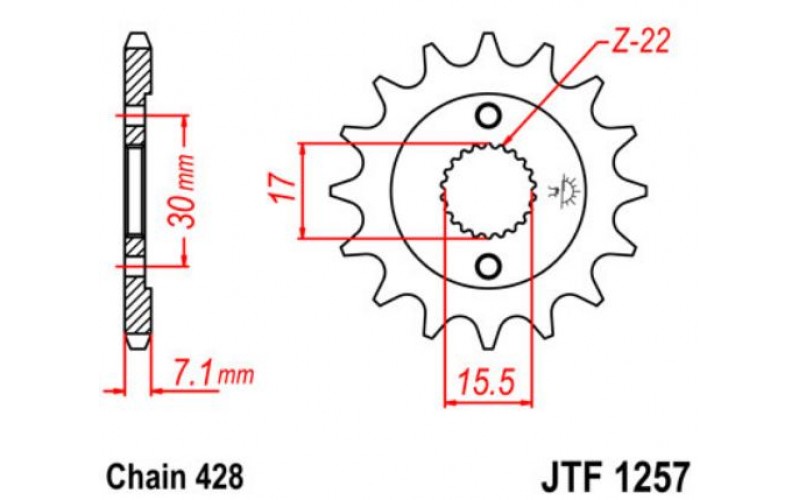 JT звезда передняя JTF1257