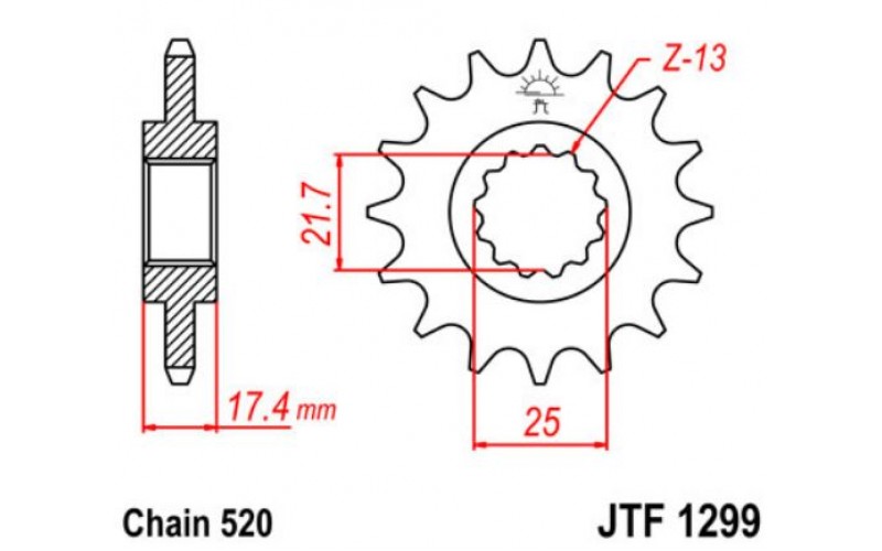 JT звезда передняя JTF1299