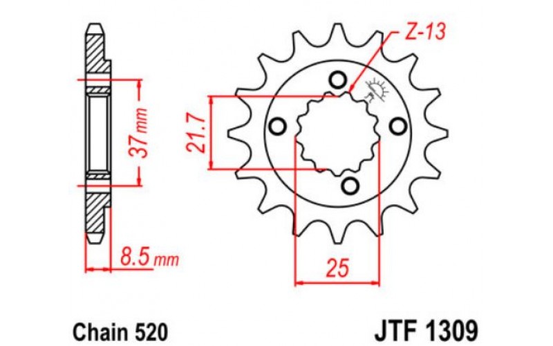 JT звезда передняя JTF1309