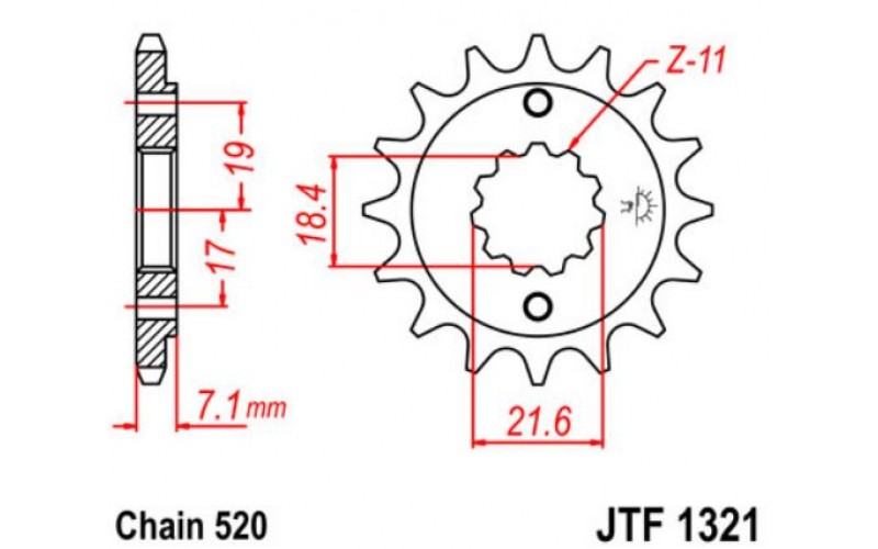 JT звезда передняя JTF1321