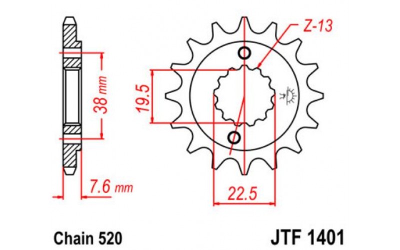 JT звезда передняя JTF1401