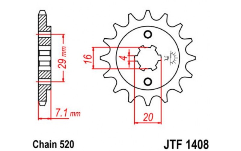 JT звезда передняя JTF1408