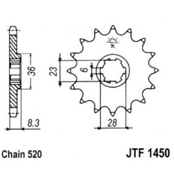 JT звезда передняя JTF1450