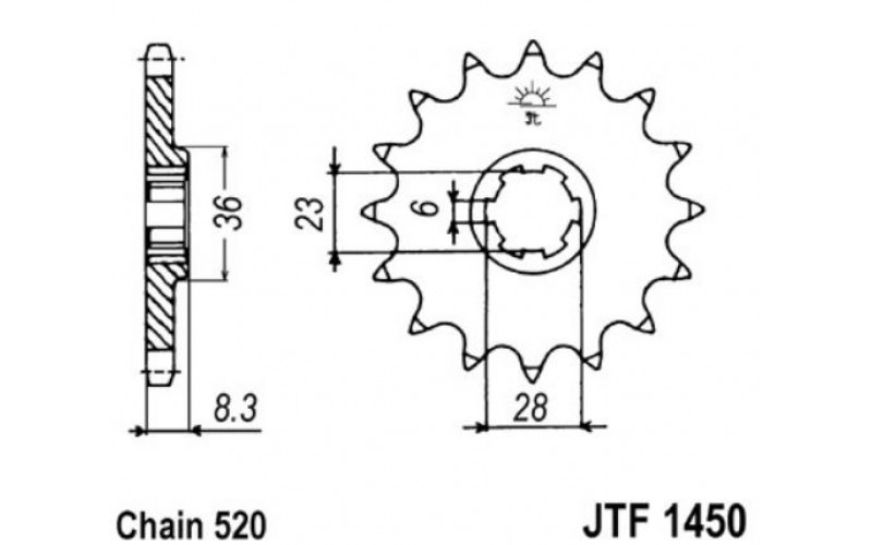 JT звезда передняя JTF1450