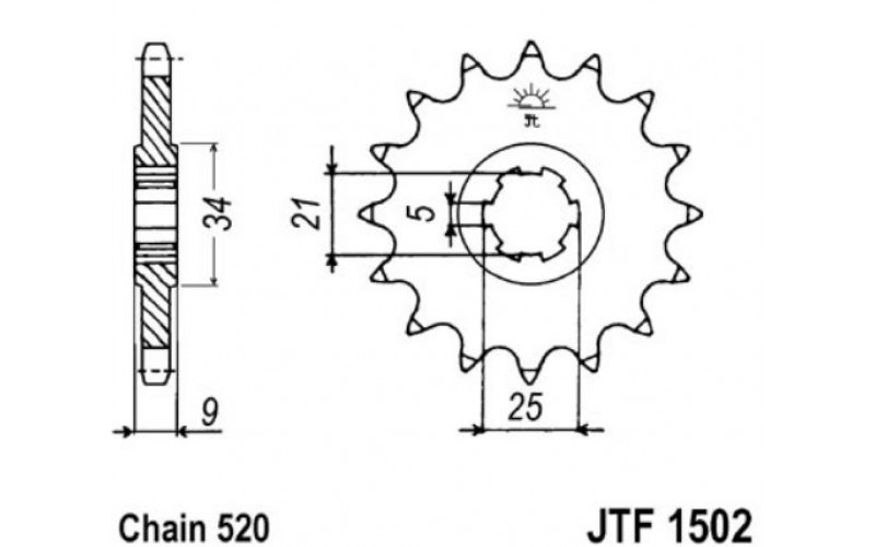 JT звезда передняя JTF1502