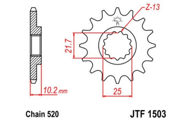 JT звезда передняя JTF1503