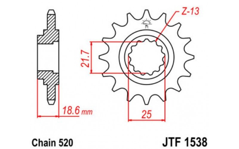 JT звезда передняя JTF1538