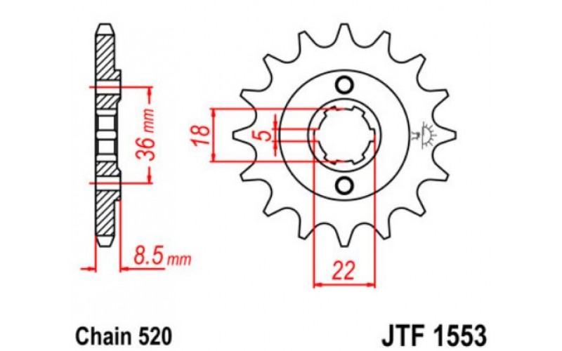 JT звезда передняя JTF1553