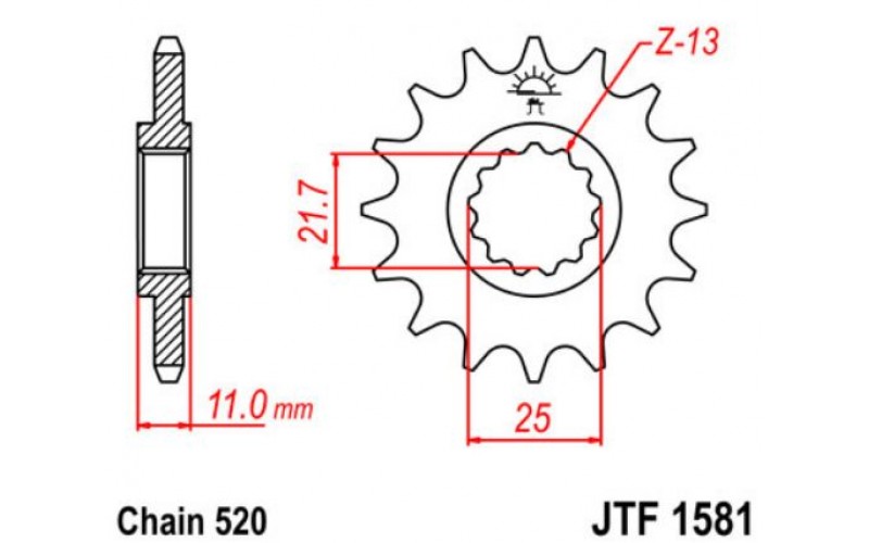 JT звезда передняя JTF1581