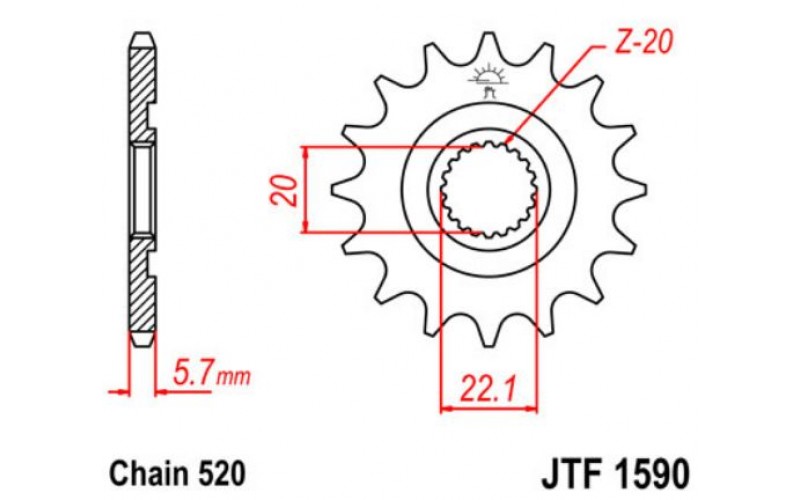 JT звезда передняя JTF1590