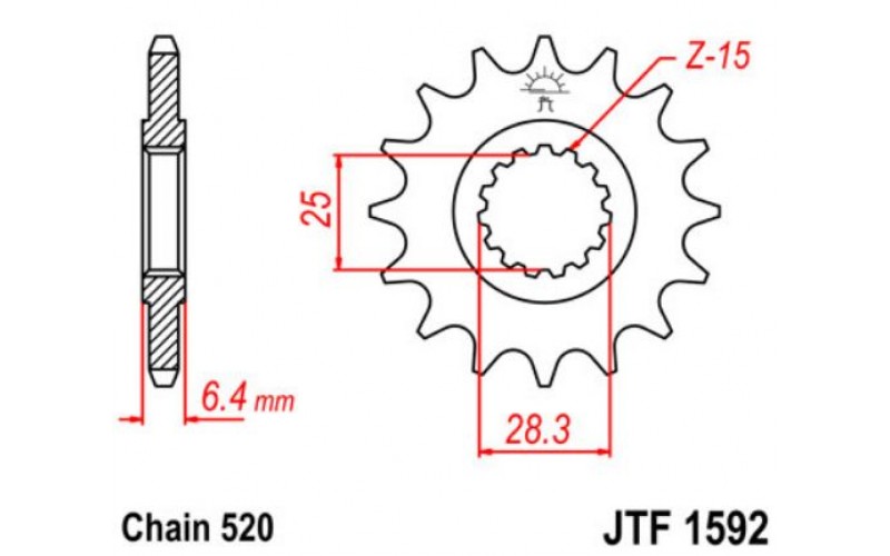 JT звезда передняя JTF1592