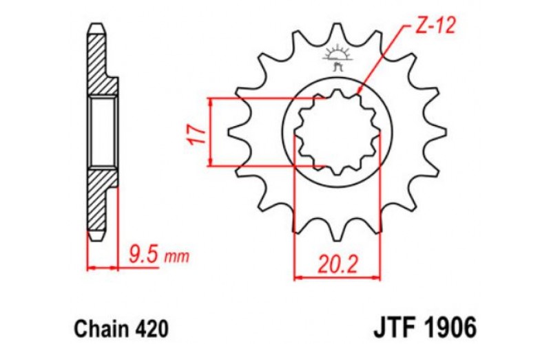 JT звезда передняя JTF1906