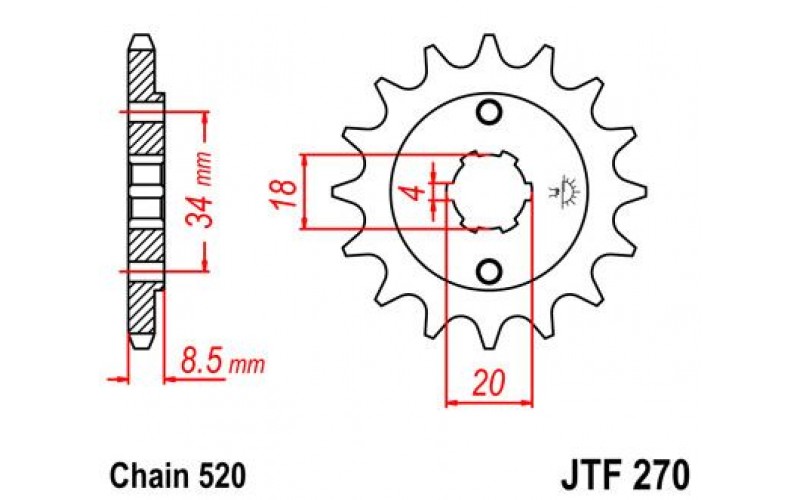 JT звезда передняя JTF270