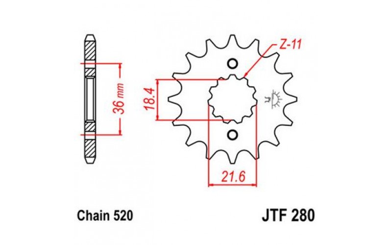 JT звезда передняя JTF280