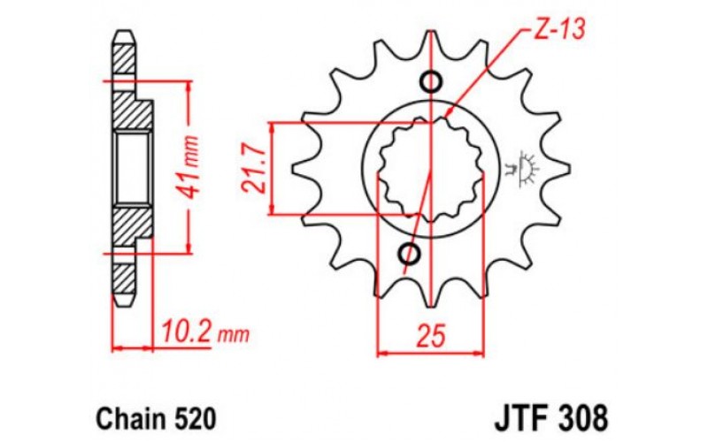 JT звезда передняя JTF308