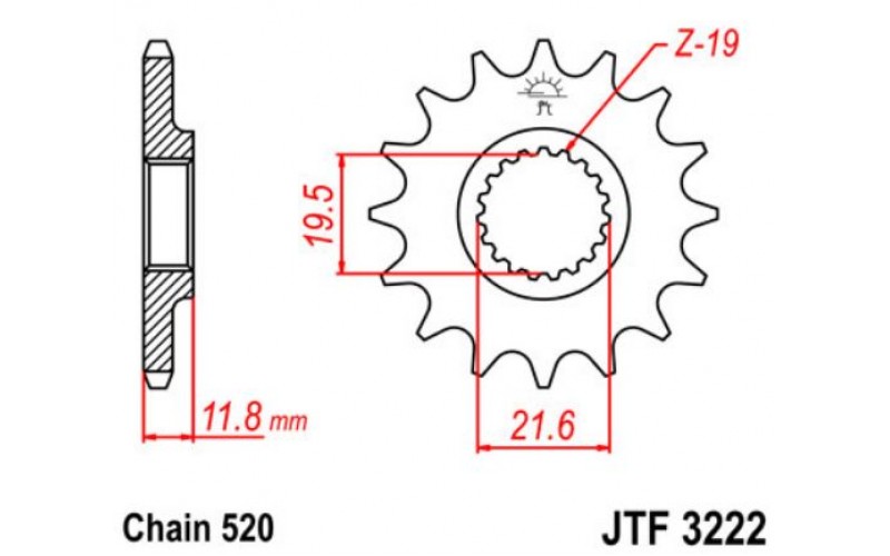 JT звезда передняя JTF3222