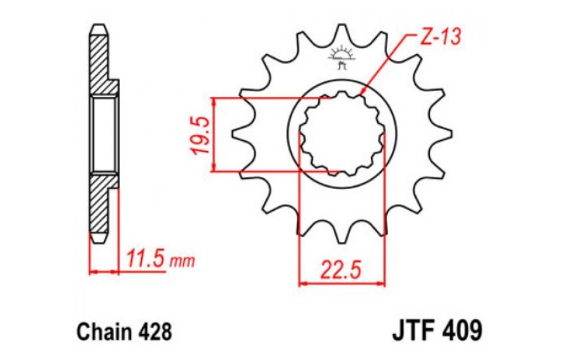 JT звезда передняя JTF409