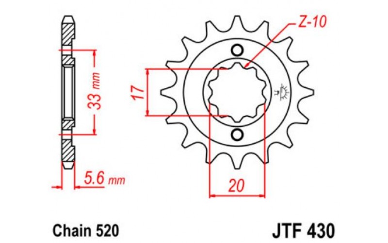 JT звезда передняя JTF430