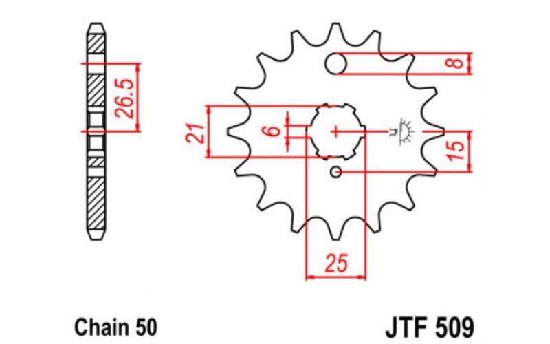 JT звезда передняя JTF509