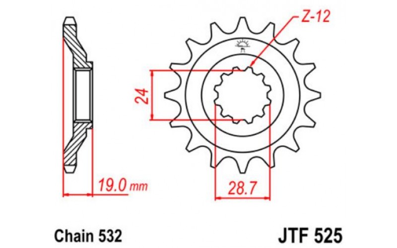 JT звезда передняя JTF525
