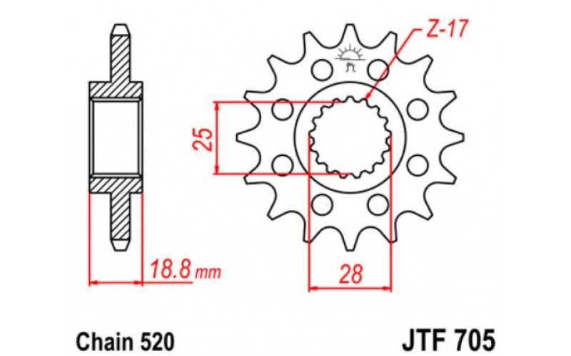 JT звезда передняя JTF705