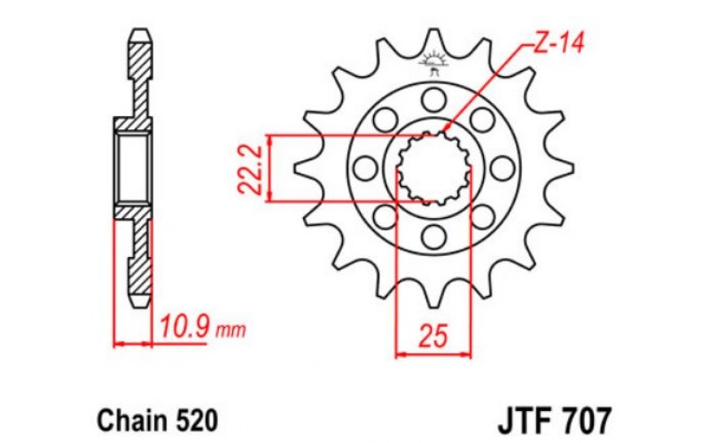 JT звезда передняя JTF707