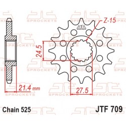 Звезда передняя JT Sprockets для Aprilia Dorsoduro, Shiver 750-900, Steel Front Sprocket JTF709 (974556, 2B004212)