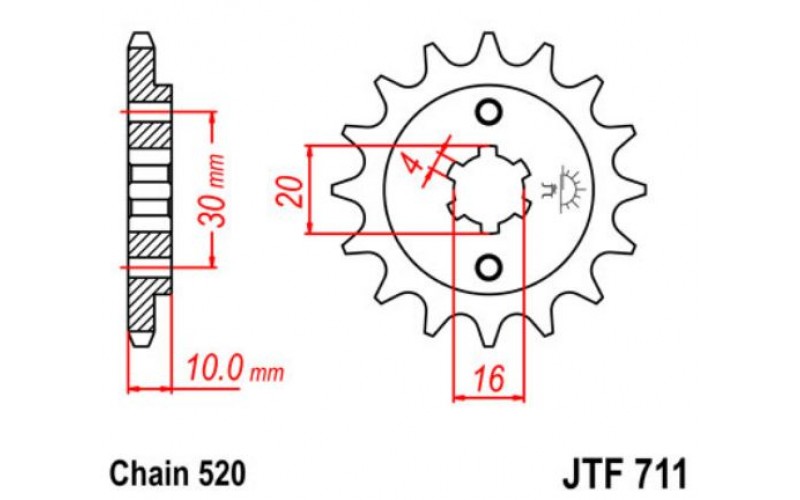 JT звезда передняя JTF711