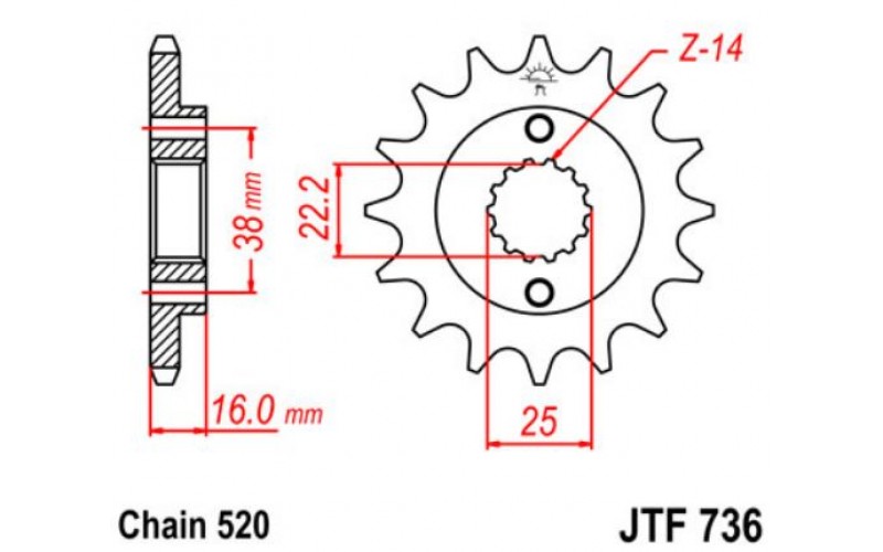 JT звезда передняя JTF736