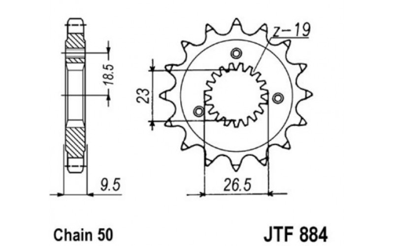 JT звезда передняя JTF884
