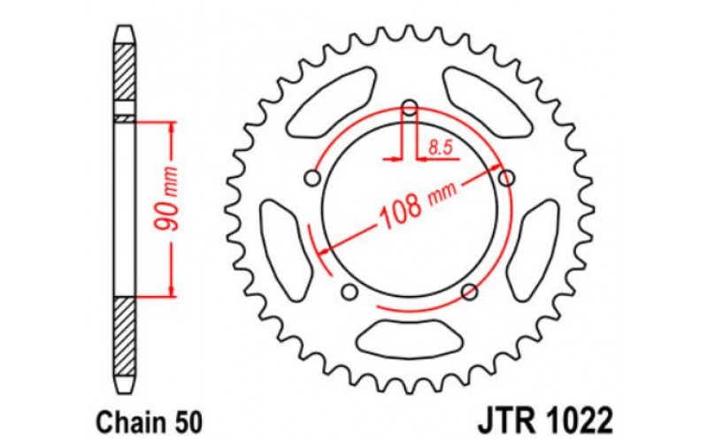 JT звезда задняя JTR1022