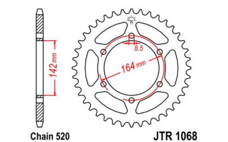 JT звезда задняя JTR1068
