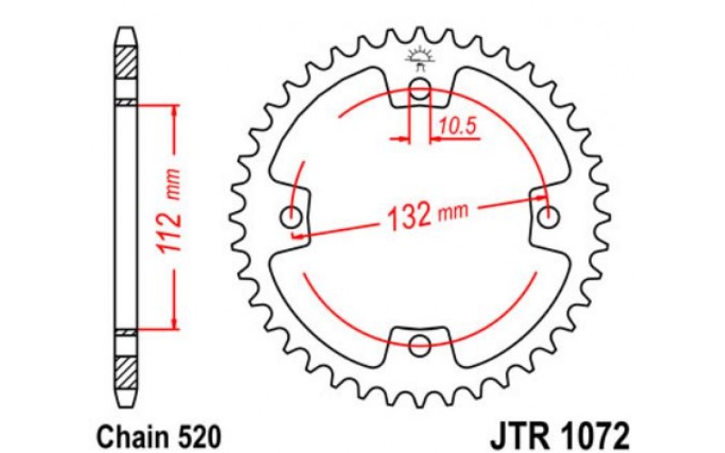 JT звезда задняя JTR1072