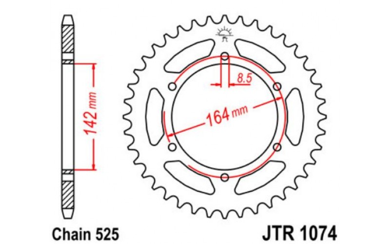 JT звезда задняя JTR1074